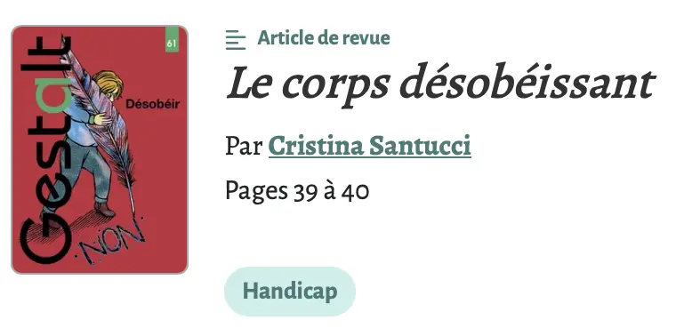 cristina santucci le corps desobeissant